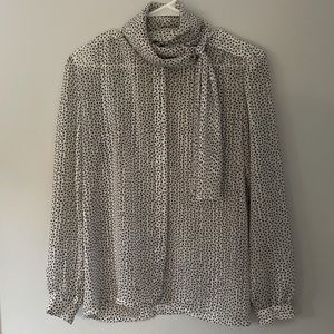 Micro Dot Vintage Chiffon Blouse